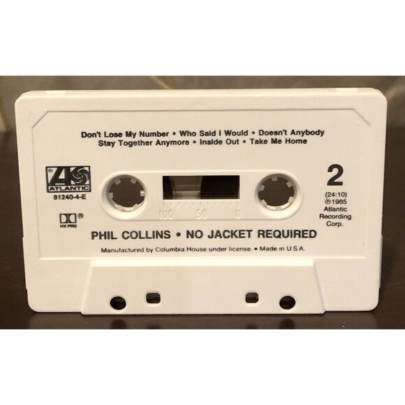 Phil Collins No Jacket Required Audio Cassette Tape 1985 Atlantic Records Music - Picture 7 of 8